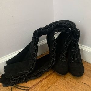 Knee high black boots